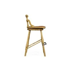 Oak Bar Stool With Studded Leather Seat -France and So Furniture c3a94a7d098a5a51bc53858be4401b43a63fafbb full