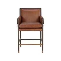 Mauti Counter Stool - Brown - Shalimar Tobacco Leather