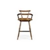 Oak Bar Stool With Studded Leather Seat