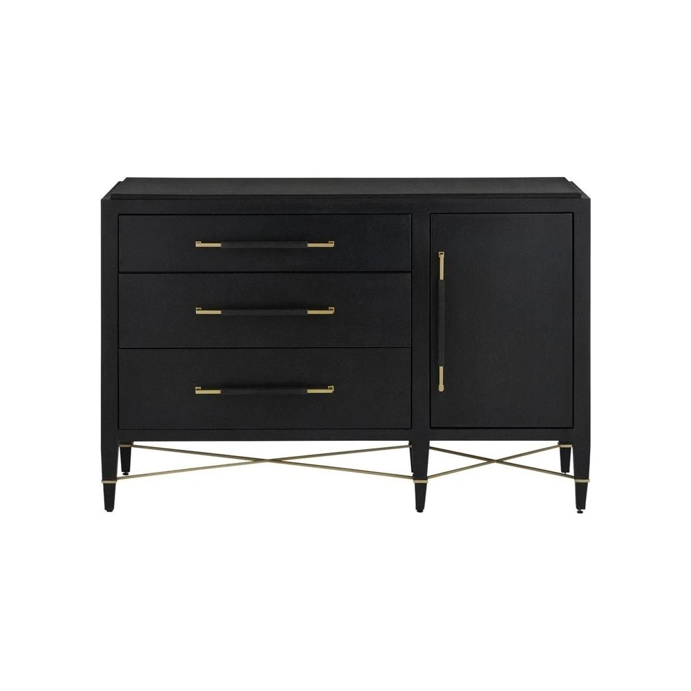 Verona Black Three-Drawer Chest 1 Verona Black Three-Drawer Chest