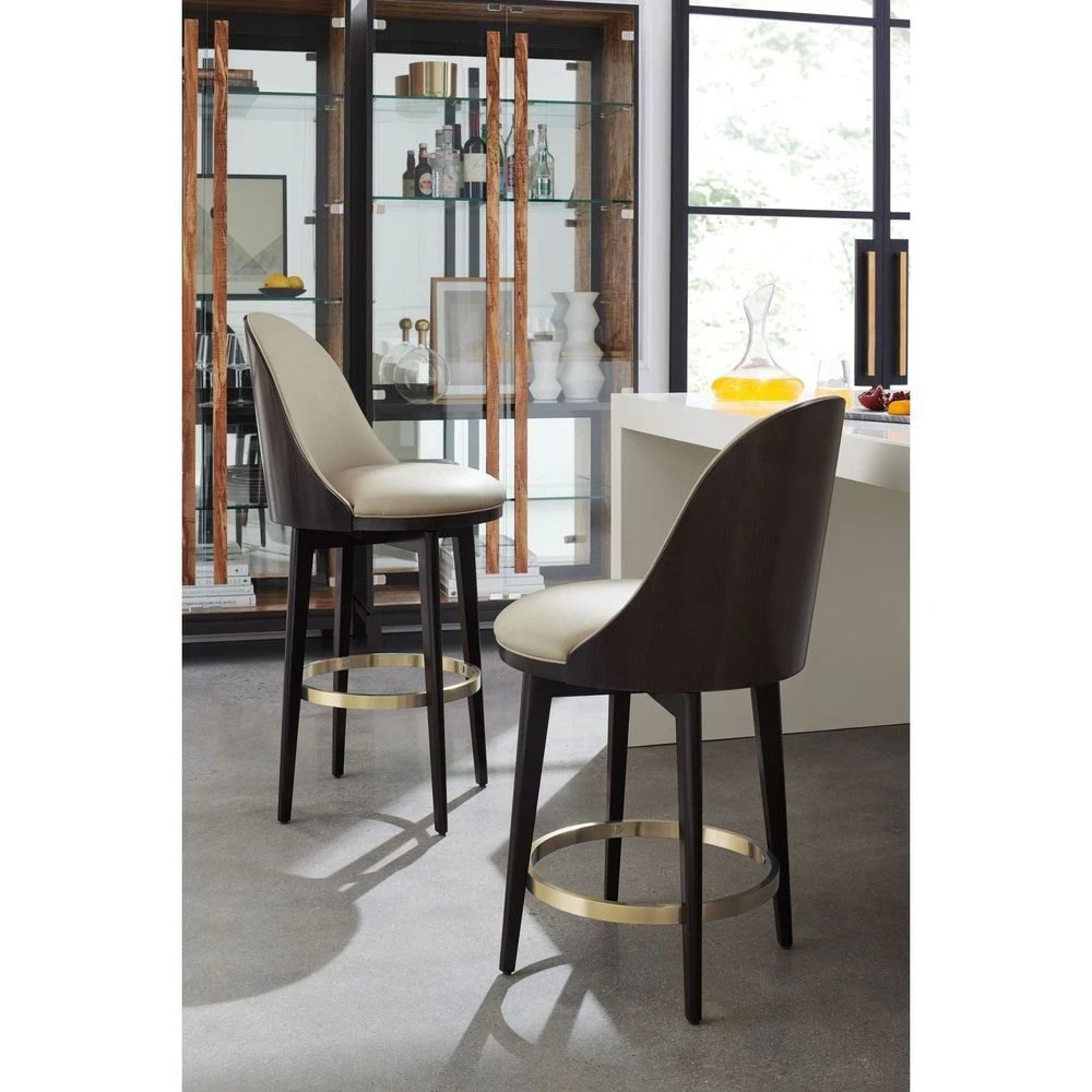Encore Bar Stool - Brown, Gold, Beige 2 Encore Bar Stool - Brown, Gold, Beige - Image 2