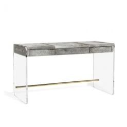 Quentin Hide Desk - Brass