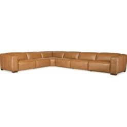 Nimbus 6 Seat Sectional 4-Power Recline & Power Headrest - Brown