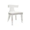 Duke - Acrylic Klismos Chair With White Linen Cushion