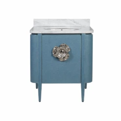 Briallen 30" Blue Linen Vanity With Oval Undermount Sink -France and So Furniture e0e408200cc7d9161b8cf1c37224e1e5467299d1