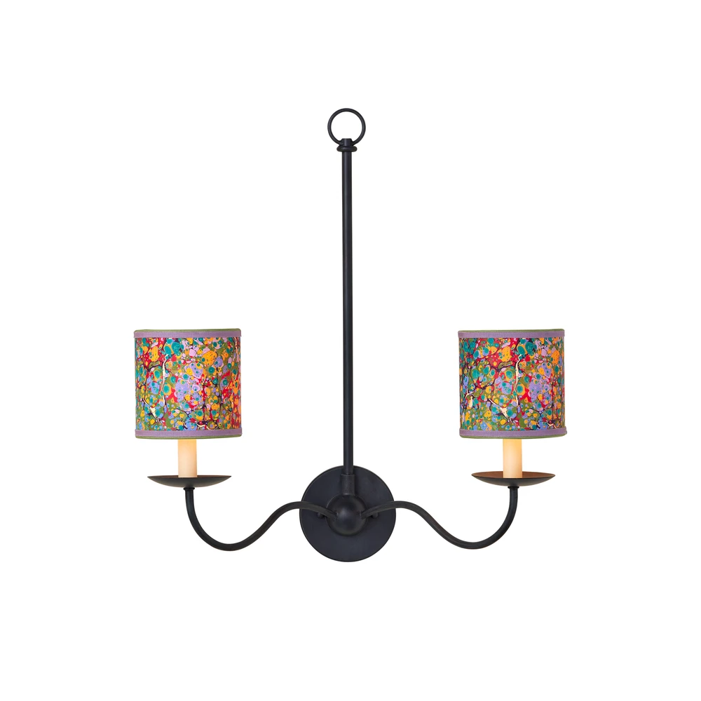 Marble Multi-Color Paper Drum Chandelier Shade 3 Marble Multi-Color Paper Drum Chandelier Shade - Image 3