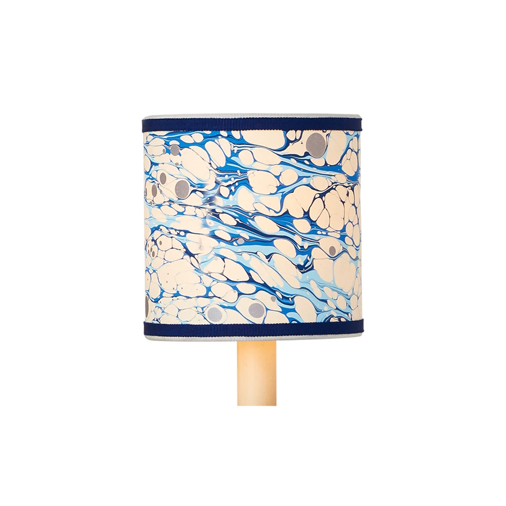 Marble Blue Lace Paper Drum Chandelier Shade 1 Marble Blue Lace Paper Drum Chandelier Shade