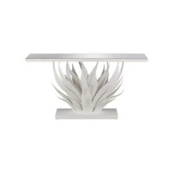 Agave White Console Table