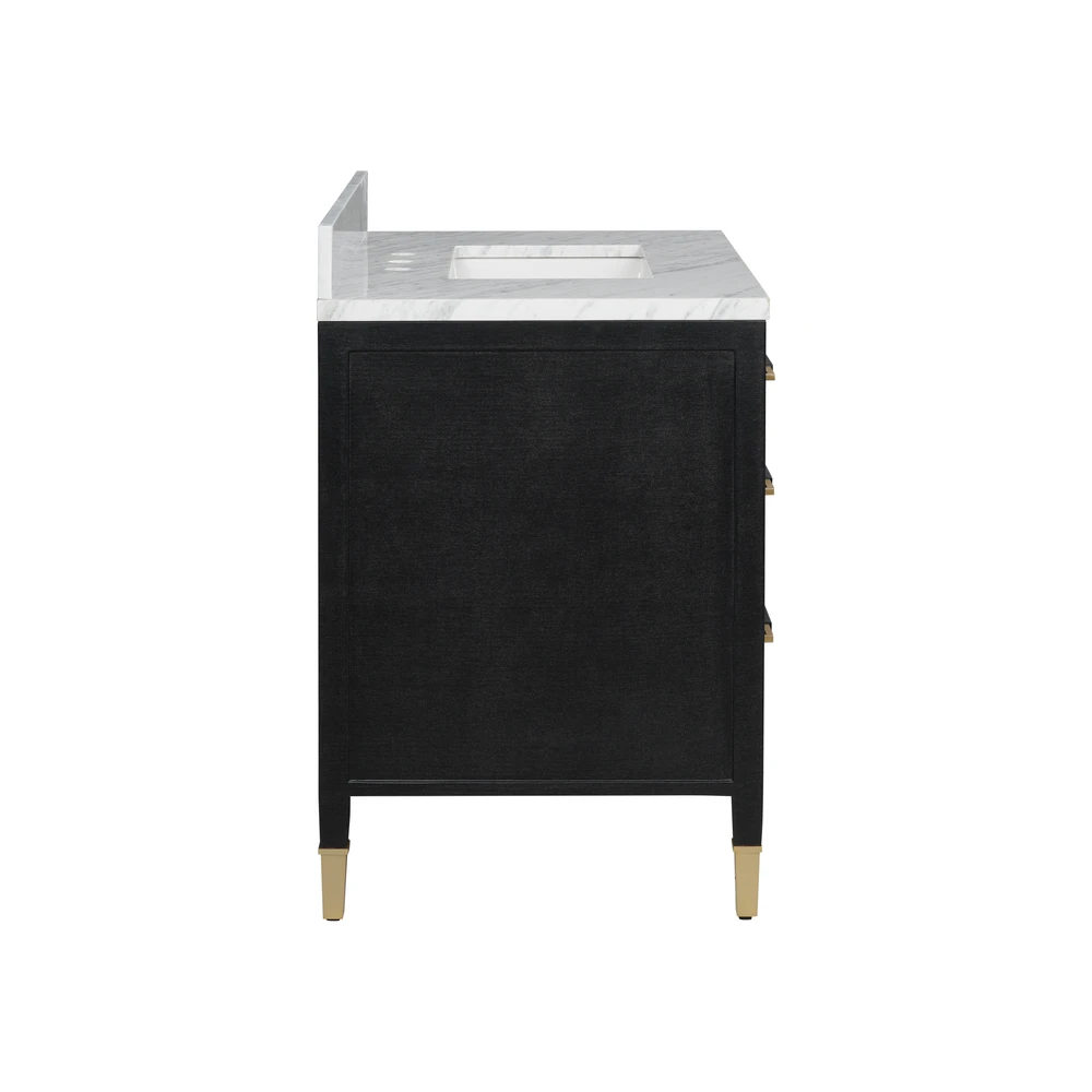 Verona 36" Black Linen Vanity With Rectangular Undermount Sink 7 Verona 36" Black Linen Vanity With Rectangular Undermount Sink - Image 7