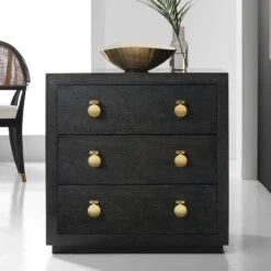 Mirage Bedside Chest - Black Lacewood