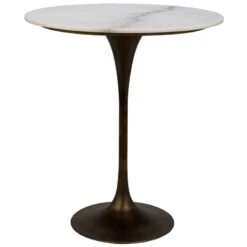 Noir Laredo Bar Table - Stone -France and So Furniture gbar001ab 36 lg