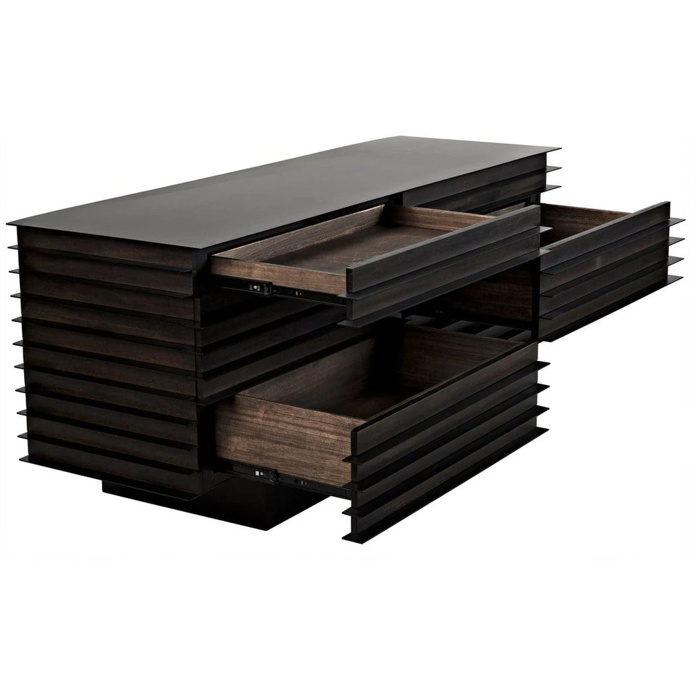 Noir Elevation Chest Of Drawers - Ebony Walnut With Steel 4 Noir Elevation Chest Of Drawers - Ebony Walnut With Steel - Image 4