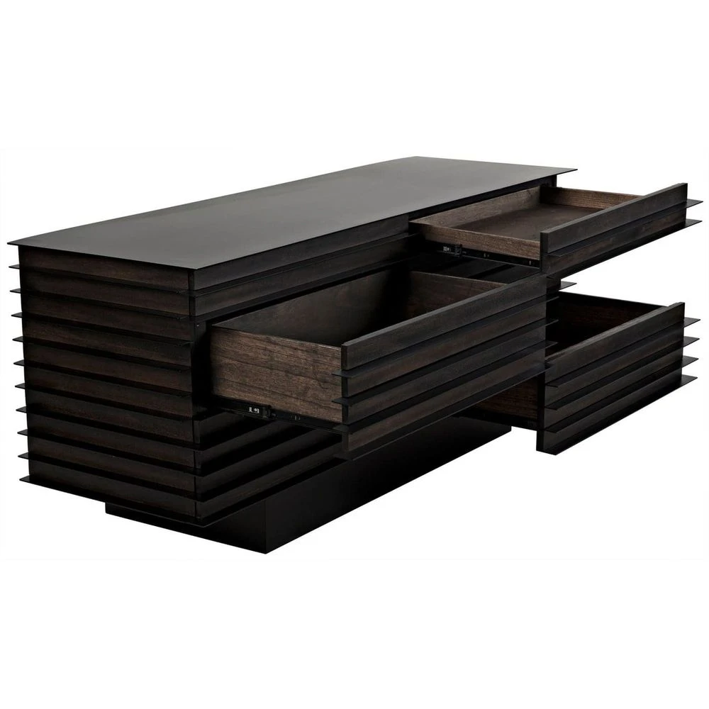 Noir Elevation Chest Of Drawers - Ebony Walnut With Steel 5 Noir Elevation Chest Of Drawers - Ebony Walnut With Steel - Image 5