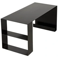 Noir Black Metal Desk -France and So Furniture gdes126mtb 10 lg
