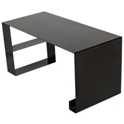 Noir Black Metal Desk -France and So Furniture gdes126mtb 6 lg