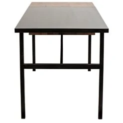 Noir Algeron Desk With Black Metal -France and So Furniture gdes144mtb 4 lg