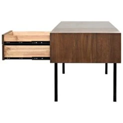 Noir Algeron Desk With Black Metal -France and So Furniture gdes144mtb 5 lg