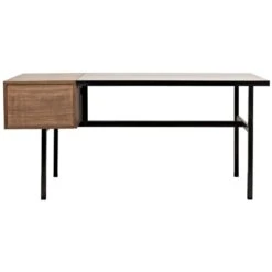 Noir Algeron Desk With Black Metal -France and So Furniture gdes144mtb 6 lg