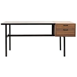 Noir Algeron Desk With Black Metal