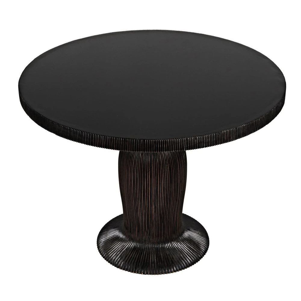 Noir Portobello Dining Table - Hand Rubbed Black With Light Brown Trim 5 Noir Portobello Dining Table - Hand Rubbed Black With Light Brown Trim - Image 5