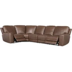 Beacon 5 Piece Sectional With Power Recline & Power Headrest (Configuration 1) - Brown