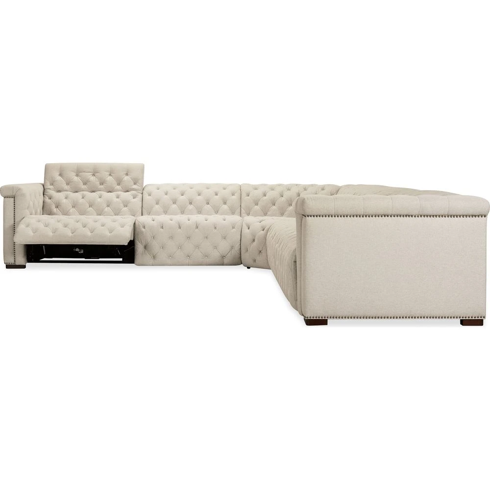 Vanguard Deux 5 Seat Sectional With Three Power Recliners And Six Power Headrests - Beige 8 Vanguard Deux 5 Seat Sectional With Three Power Recliners And Six Power Headrests - Beige - Image 8