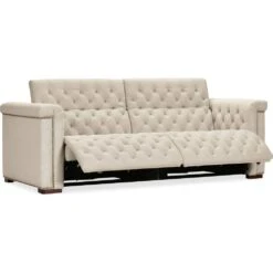 Savion Deux LAF/RAF 2 Over 2 Sofa With Power Recliners And Power Headrests - Beige -France and So Furniture hdepdkzwapq9f873etr9