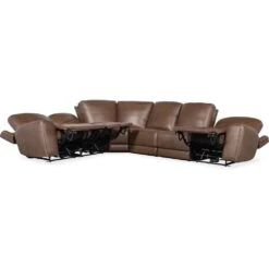Beacon 6 Piece Sectional With Power Recline & Power Headrest (Configuration 2) - Brown
