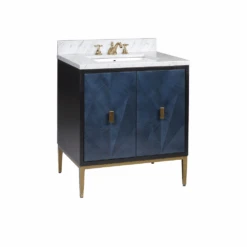Kallista 30" Blue Vanity With Rectangular Undermount Sink