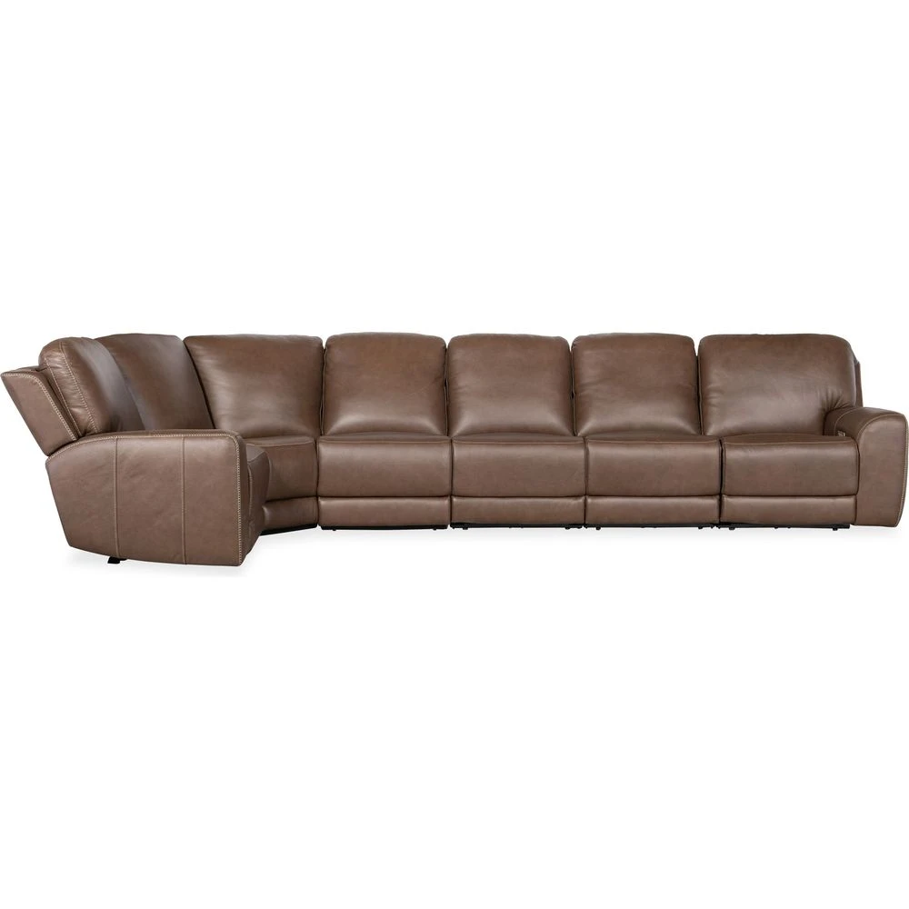 Beacon 6 Piece Sectional With Power Recline & Power Headrest (Configuration 1) - Brown 3 Beacon 6 Piece Sectional With Power Recline & Power Headrest (Configuration 1) - Brown - Image 3