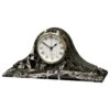Saturn Collection Black Zebra Marble Mantle Clock