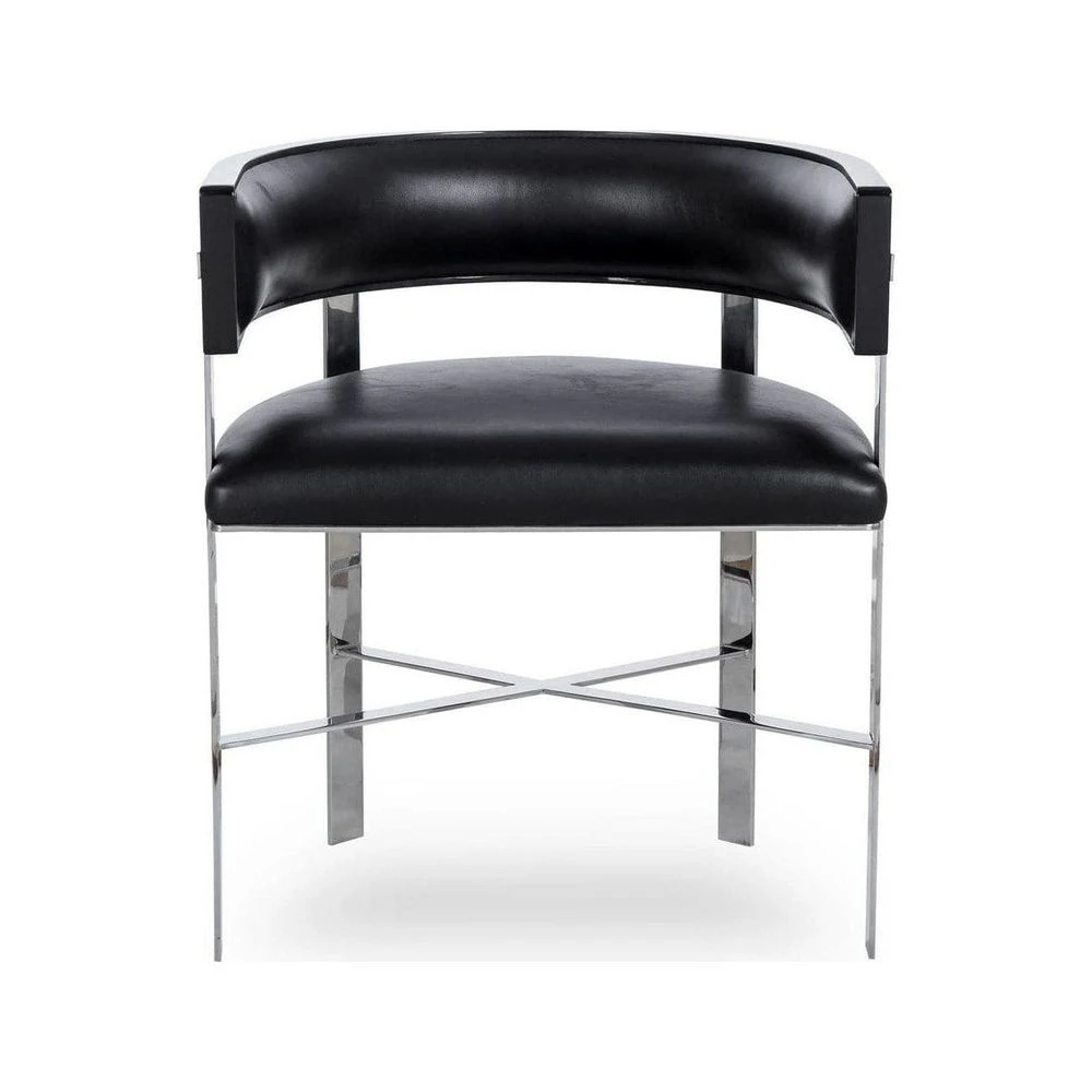 Kelly Hoppen Art Dining Chair - Black Leather - Set Of 6 3 Kelly Hoppen Art Dining Chair - Black Leather - Set Of 6 - Image 3