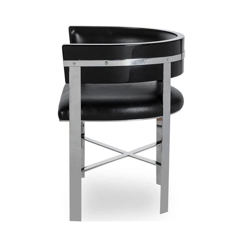 Kelly Hoppen Art Dining Chair - Black Leather - Set Of 6 4 Kelly Hoppen Art Dining Chair - Black Leather - Set Of 6 - Image 4