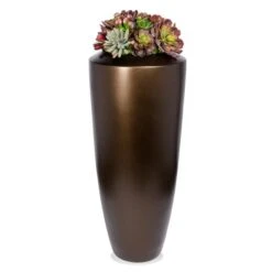 Burgundy Succulent Mix In Barrel Planter