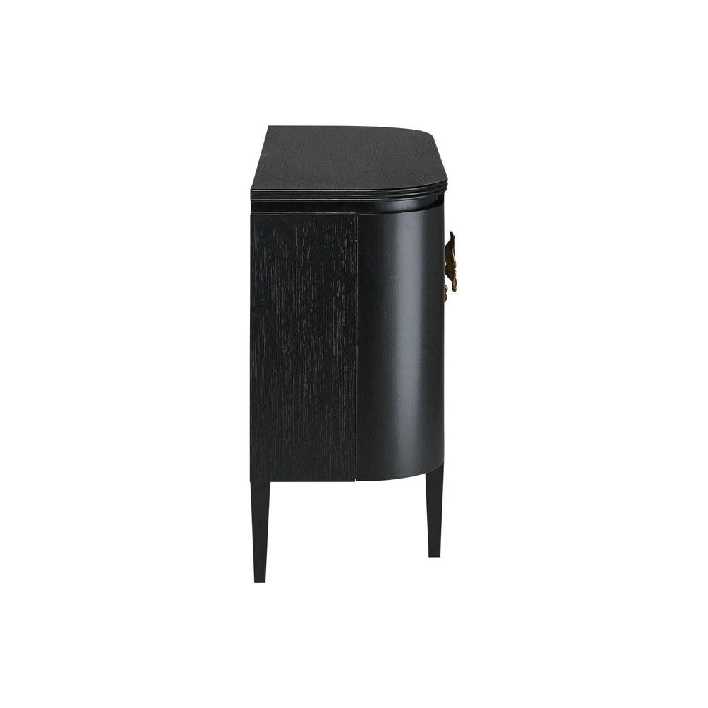 Briallen Black Demi-Lune Cabinet - Caviar Black 6 Briallen Black Demi-Lune Cabinet - Caviar Black - Image 6