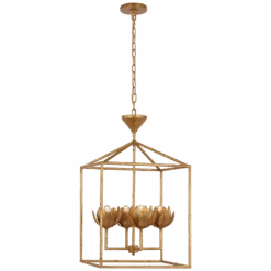 Eduardo Medium Open Cage Lantern - Gold Leaf