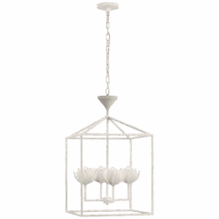 Eduardo Medium Open Cage Lantern - Plaster White