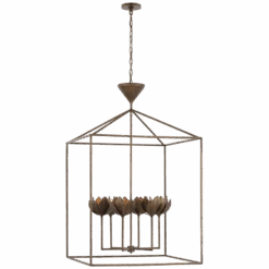 Eduardo Extra Large Open Cage Lantern - Antique Bronze Leaf