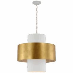 Marquette 25" Layered Pendant - Plaster White