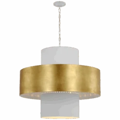 Marquette 38" Layered Pendant - Plaster White