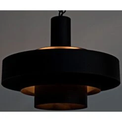 Noir Parlor Pendant, Black Metal -France and So Furniture lamp753mtb 3 lg