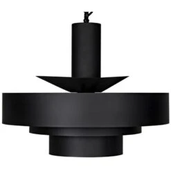 Noir Parlor Pendant, Black Metal -France and So Furniture lamp753mtb 4 lg