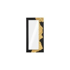 Talia Mirror, Rectangle, Black, Gold Leaf