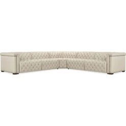 Vanguard Deux 5 Seat Sectional With Four Power Recliners And Six Power Headrests - Beige