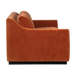 Sophia Slope Arm Mohair Sofa With Bench Seat - Cinnamon/Ebony -France and So Furniture m105 701 f side silo