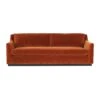 Sophia Slope Arm Mohair Sofa With Bench Seat - Cinnamon/Ebony