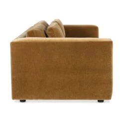 Vann Bench Seat 91" Sofa - Ochre Mohair 8 Vann Bench Seat 91" Sofa - Ochre Mohair -France and So Furniture m117 701 f side silo