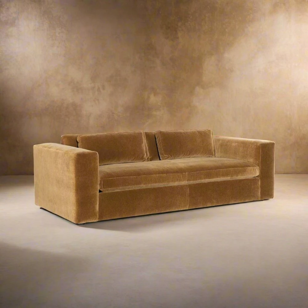 Vann Bench Seat 91" Sofa - Ochre Mohair 2 Vann Bench Seat 91" Sofa - Ochre Mohair - Image 2