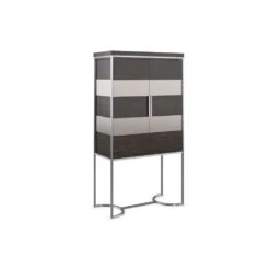 Couture Bar Cabinet - Brown, Silver