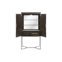 Couture Bar Cabinet - Brown, Silver -France and So Furniture m131 421 511 open3 cd906f02 36cd 49e1 81c7 0c35bf90d720